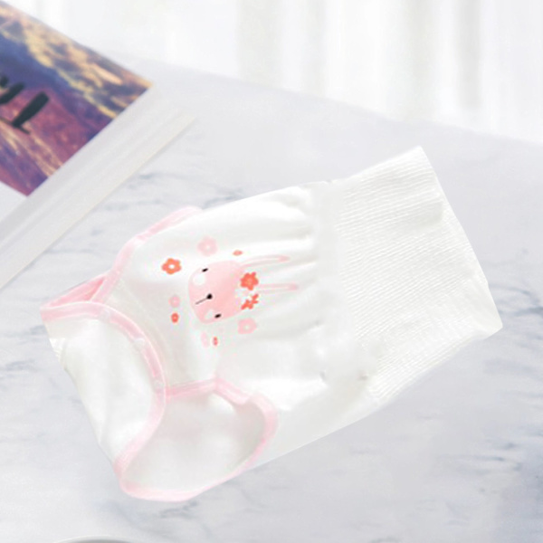 Mavevarmer Babytrusser Tegneserie Ren Bomuld Justerbar Højtaljet Spædbarnstrusser Pink Kanin 59 5,5‑11lb