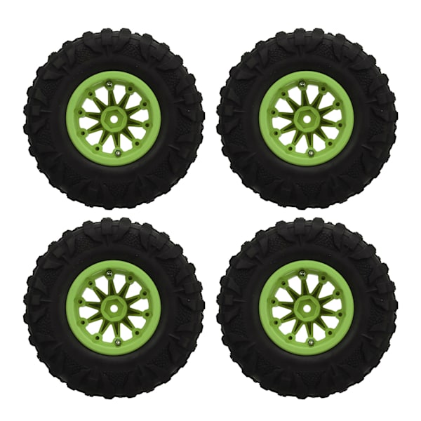 4 KPL 2.2 Tuuman RC-maastoauton renkaat nylonisella kolmionmuotoisella navalla RC-auton renkaat Axial SCX10 90046:lle, Traxxasille, Redcat GEN8:lle, vihreä