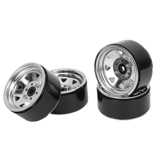 4 stk. 1.9in RC Felger Universell Passform Sterk Støtte 8 Eiker Felgsett for Axial SCX10 II SCX10 III Sølv