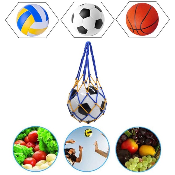 2 ST Basketväska för mesh för nätbollar Praktisk bärbar handgjord fotbollsväska för grönsaker Basketbollar Frukt