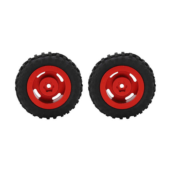 2 stk./sett 50 mm felg gummidekk med 4 hull for AXIAL SCX24 1/24 RC bil oppgraderingsdeler rød