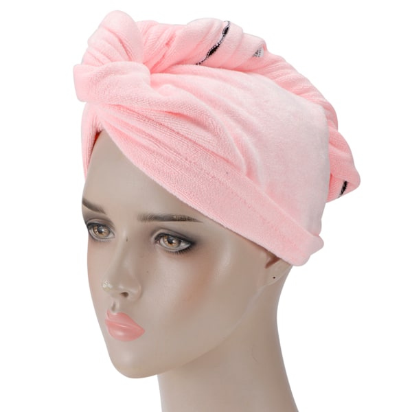 5 st hårtorkningshatt turban absorberande handduk wrap badtillbehör för hemresorRosa