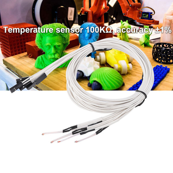5 ST 3D-skrivare tillbehör 100K 3950 temperatursensor med terminal termistor
