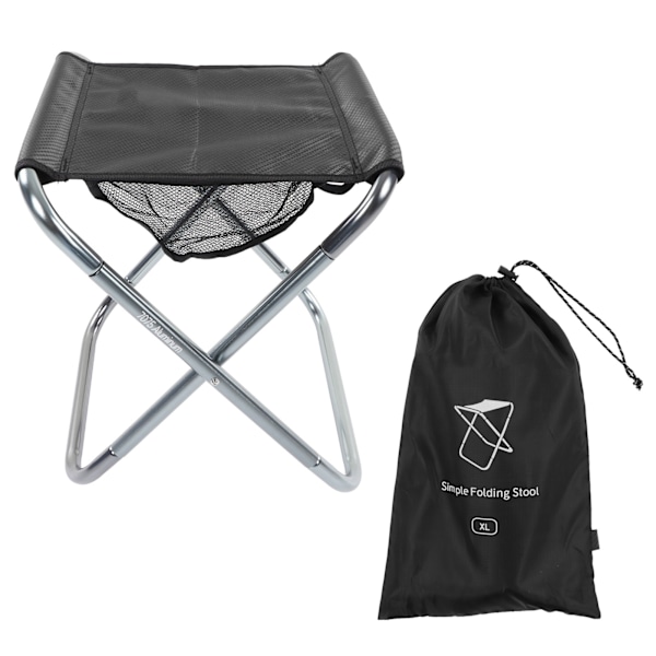 Fällbar utomhusstol i aluminiumlegering för tåg, målning, camping - Plus Size, silvergrå