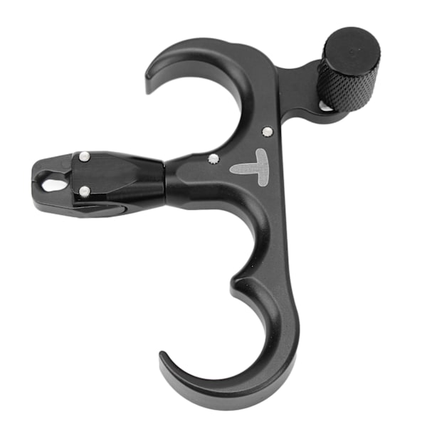 3-finger Håndholdt Bueudløser Aluminium Legering Tommelfingerudløser til Compound Bue Justerbar 360 Graders Rotation Venstre Højre Hånd Sort