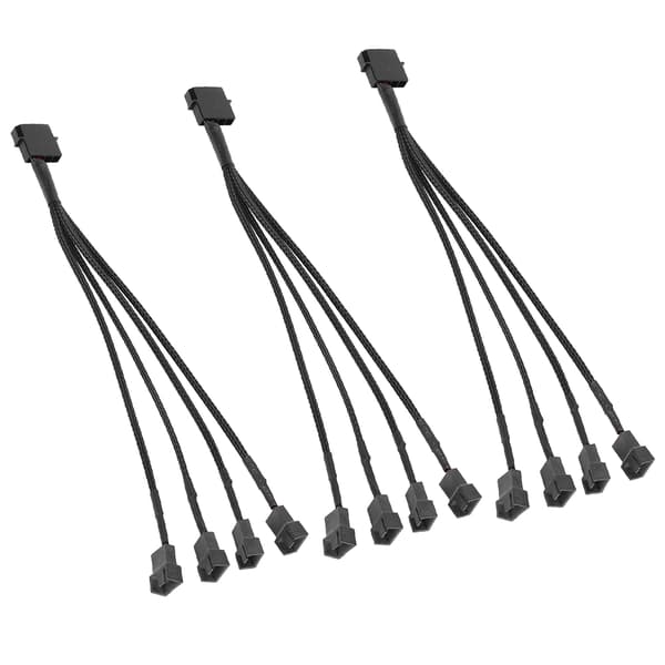 3 stk. forlængerkabel 1 til 4 splitter til computer CPU chassis blæseradapter 4P til 4Pin