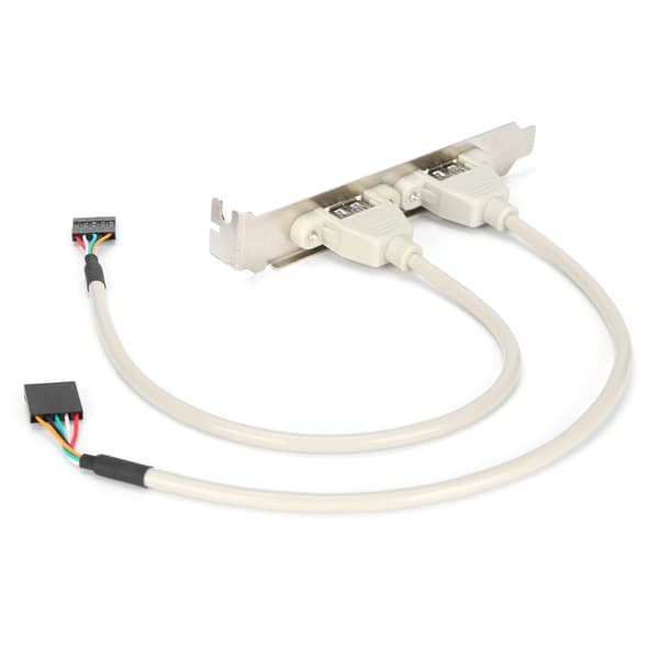 Frontpanelutvidgning 2 portar USB 2.0 Plug and Play med fästplatta för kortplats, panelkabeladapter
