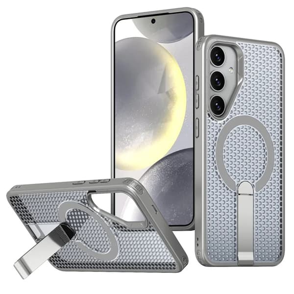 Mobilcover til Galaxy S25 FE Magsafe Grid Texture Grå Grå 64