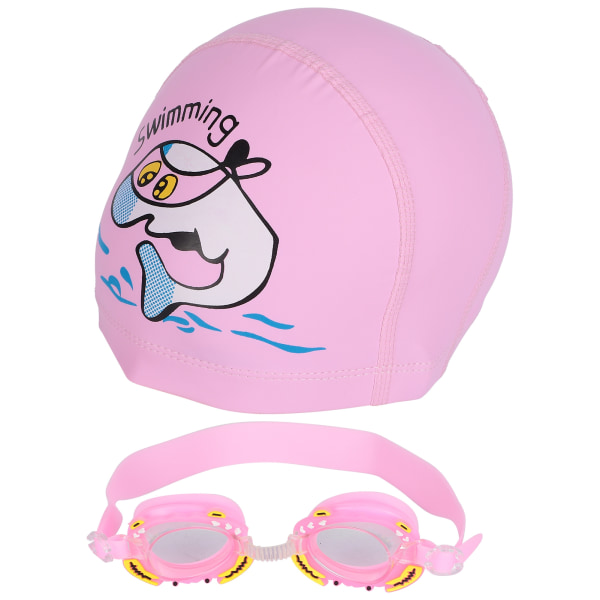 Svømmebriller for barn Gutter Jenter Antidugg Svømmebriller Søt krabbe tegneserie(rosa krabbe)
