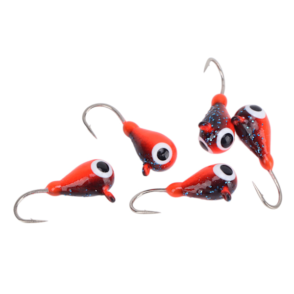 5 stk Isfiske Jigs Kit Isfiske lokkersett for utendørs ferskvann saltvann 5mm