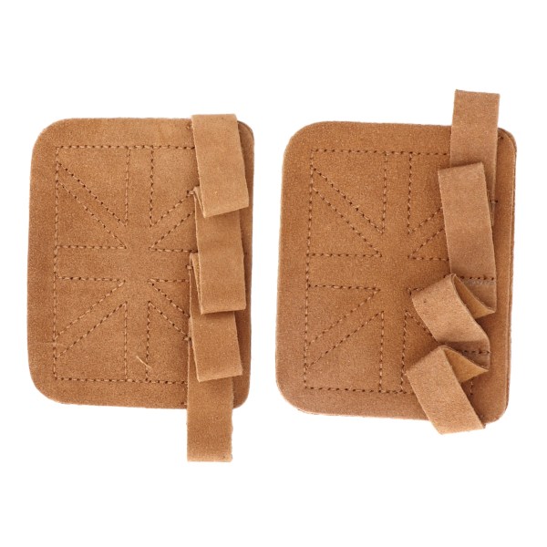 Fitness Gym Grip Pads Förtjockade Dubbla Lager Nötskinn 4 Finger Gym Träningshandskar för Tyngdlyftning Träning Brun