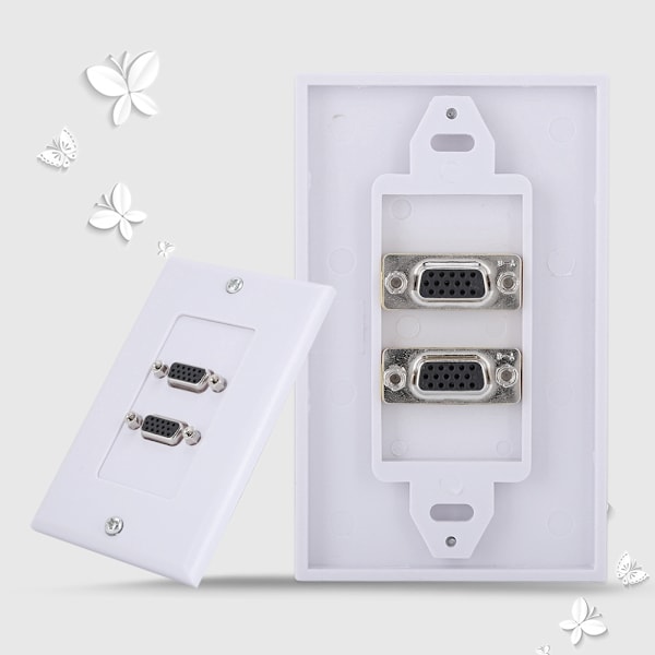 US 2-PORT VGA-pistorasiaseinäkiinnikepaneeli