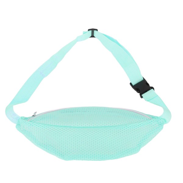 Beach Mesh Fanny Pack Andas vattentätt justerbart bälte Portabelt lätt utomhussport midjepaket för resor Ljusblått