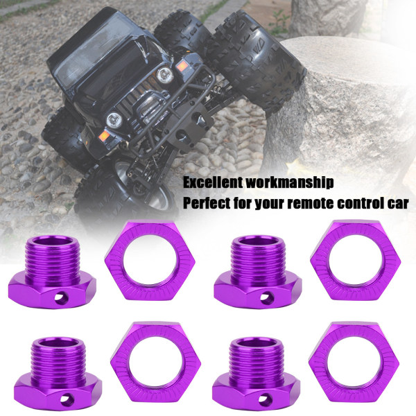 4 ST RC Hex Hex Driver 17MM Aluminium Hex Hex kopplingssats för HSP 1/8 RC CarPurple