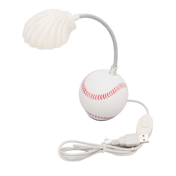 LED-pöytälamppu, baseball-jalusta, simpukankuoren muotoinen valopää, pehmeä valo, kannettava USB-minipöytälamppu kotiin, kouluun, toimistoon