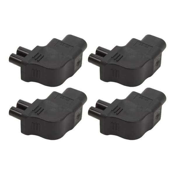 4 stk. IEC320 C8 til IEC320 C5-adapter retvinklet 2,5-10A 250V computerstrømomformer til bærbar pc