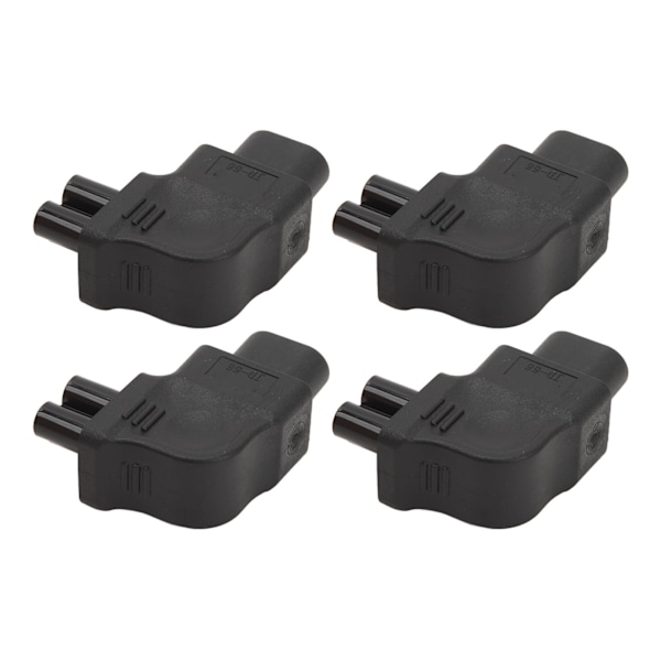 4 stk IEC320 C8 til IEC320 C5 adapter retvinklet 2,5‑10A 250V computerstrømomformer til bærbar pc