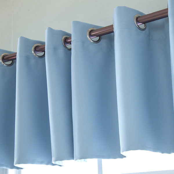 Mørkleggende gardiner i polyester, himmelblå, termisk isolerte, mørkleggende gardiner for soverom og stue