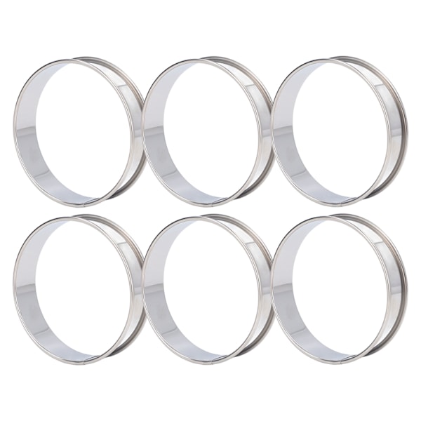 6 PCS Crumpet Rings Double Volume Easy Demoulding DIY Stainless Steel English Muffin Rings for Home Food Making Tool10cm / 3.9in