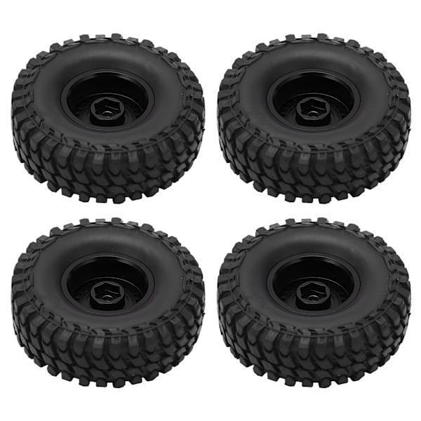 4kpl 55mm etu- ja takarenkaat sekä 24-reikäiset vanteet AXIAL SCX24 1/24 RC-autolle, musta