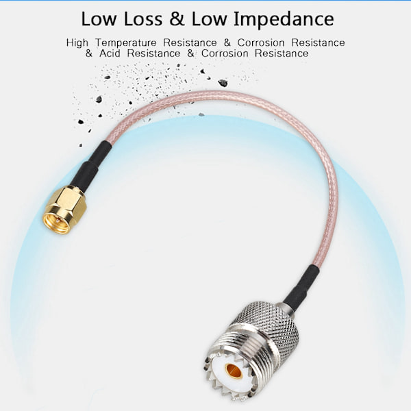 1st SMA hane till UHF hona Adapter Kabelkontakt Omvandlare för RF-radioantenn 15cm