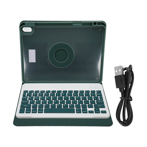 Tabletttangentbordsfodral Avtagbart Rotationsbart Tangentbordsfodral Trådlöst Bluetooth-tangentbordsfodral med Tangentbord för Air4 Air5 10.9 tum Grön