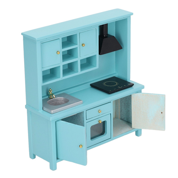 1:12 Dockhus Kök Leksak Trä Miniatyr Kök Möbler Skåp Leksak för Barn
