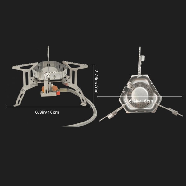 Udendørs camping gaskomfur Foldbar vindtæt gaskomfur Bærbar splitkomfur