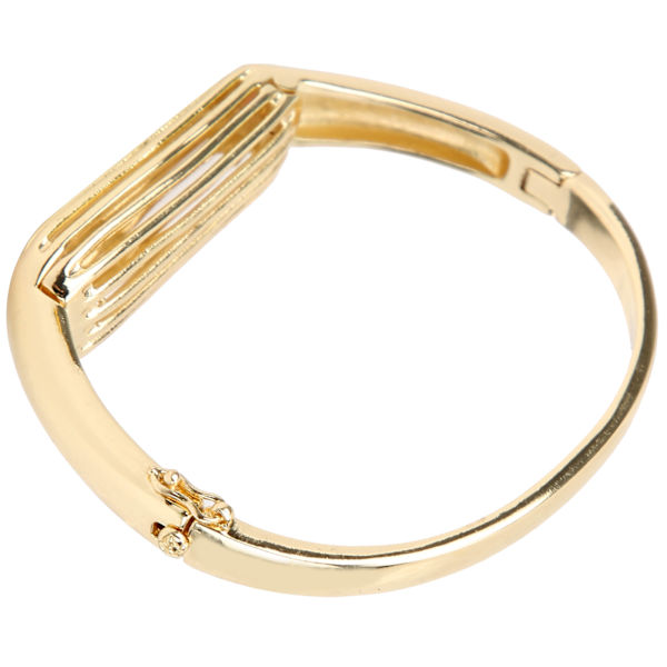 Armband i rostfritt stål Metallarmband Handledsdekorationstillbehör för Fitbit Flex 2Gold