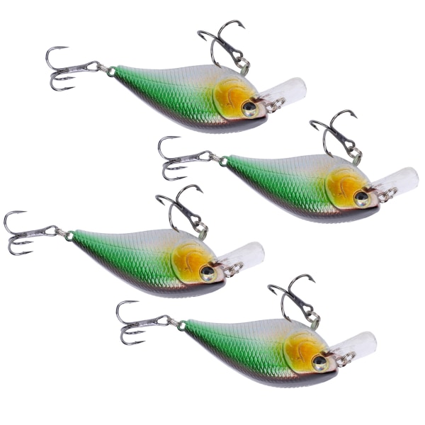 4 stk kunstig simulering plast Minnow Crank Rock lokke agn fiske tilbehør6#