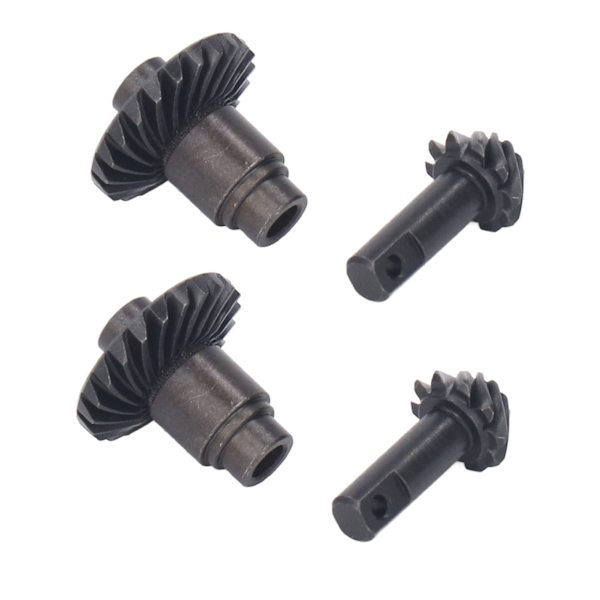 2 Par Stål Helical Växelsats Stål Svart RC Främre Bakre Axlar Ståldrev för TRX4M 1/18 RC Crawler Bil Främre Bakre Axel 10 24T