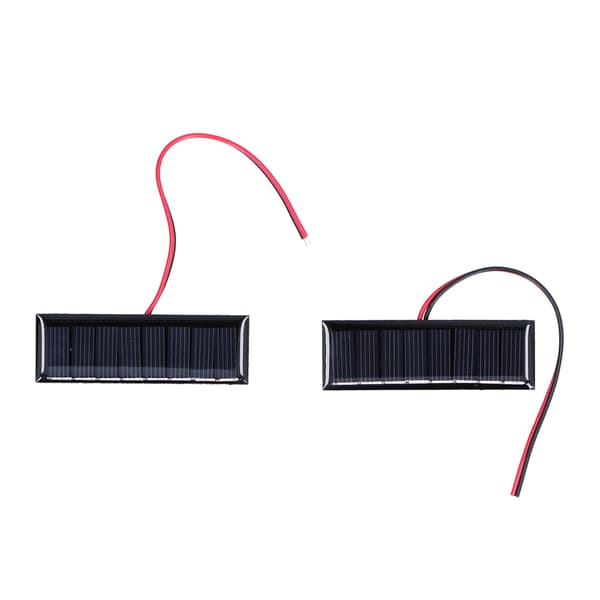 2 stk. 0.2W 4V Solcellepanel med Elektronisk Ledning Polysilisium Solcellepanel for Vitenskap 75x25mm