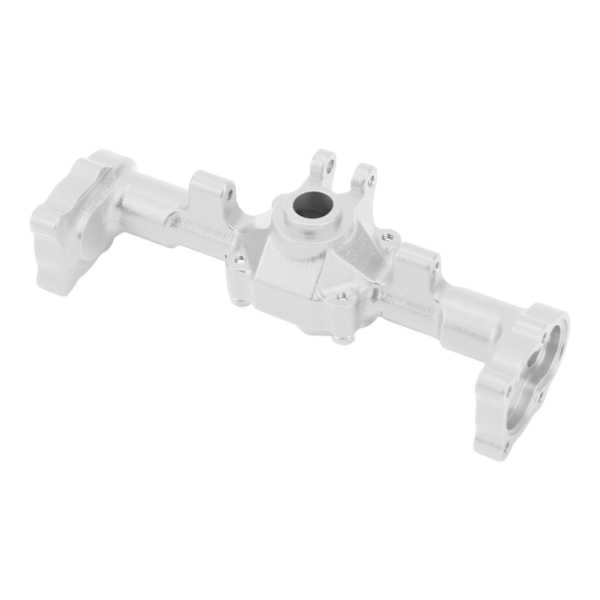 CNC-taka-akselin kotelo FMS:lle FCX24 1/24 RC-autolle - Korottaa ja leveämmän taka-akselin kotelon messinkihammaspyörän kannella ja ruuveilla (hopea)