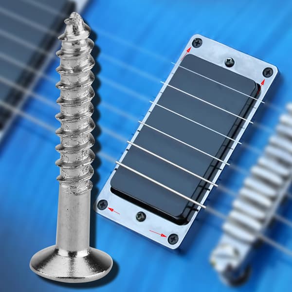 40 st gitarr Humbucker Pickup Skruvar Set Kit Ring Surround Monteringsskruvar (Silver)