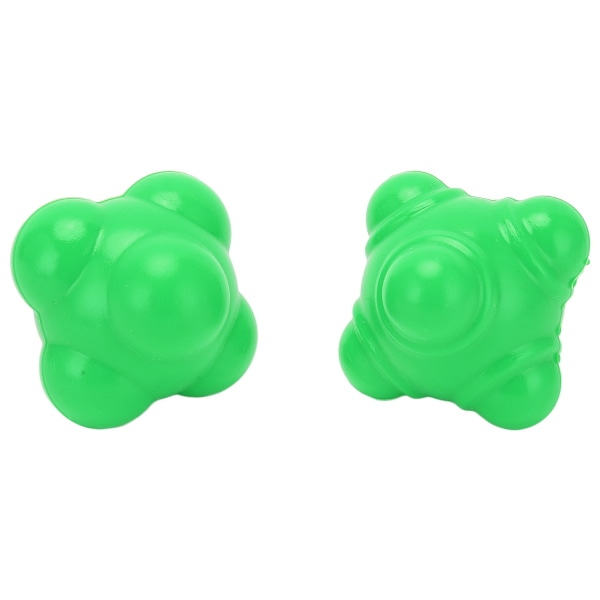 2 stk gummireaksjon sprettballer uregelmessig form reaksjonsballer for koordinasjon Agility Speed ​​Training Grønn