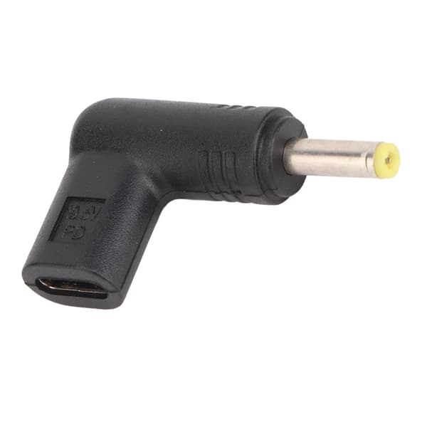 Typ C hona till DC 4.0x1.7mm-adapter Stöder 100W PD snabbladdning 90 graders vinklad USB C till DC-adapter