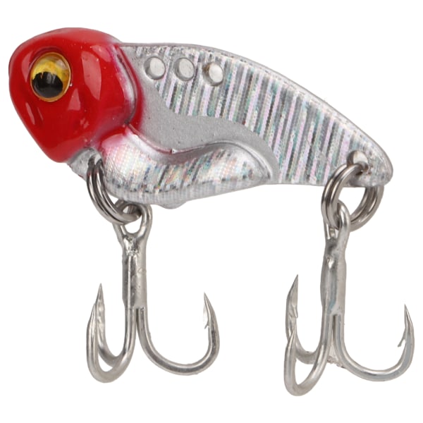 5g VIB fiskelokk kunstig 3D øyne agn fisketilbehør for bass ferskvann Rødt hode sølv kropp