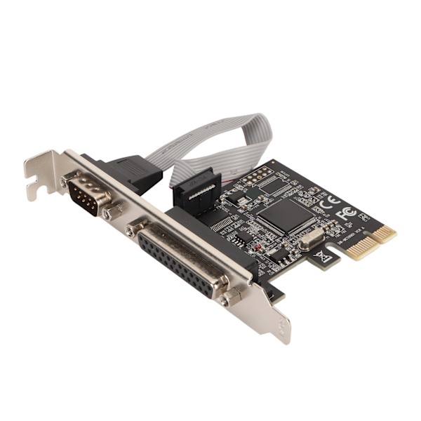 PCIe til RS232 udvidelseskort 9-pin seriel 25-pin parallel port Combo 2,5 Gbps PCIe Com Port Adapter til Printer POS Automation