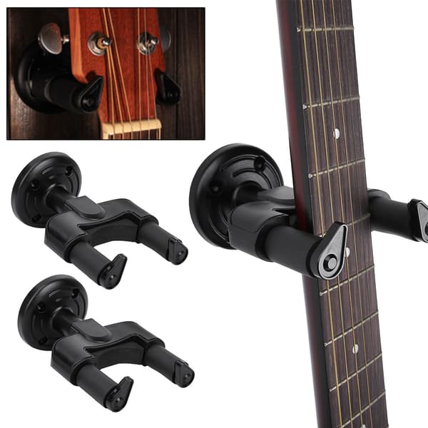 2 st. väggfästen i ABS-plast för gitarr, bas, mandolin, banjo, fiol
