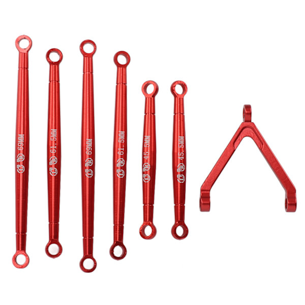 Metal Linkage Trækstangssæt til AXIAL SCX24 1/24 Fjernbetjeningsbil Skaldele Rød
