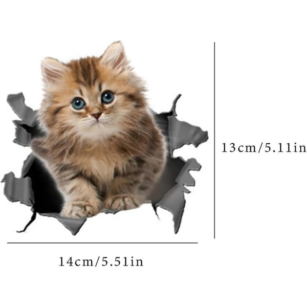 Personlig 3D katteklistremerke for bilvindusstøtfanger