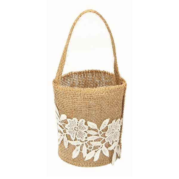 Jute Blomsterkurv Europeisk Retro Blomsterpike Kurv Håndlaget Bryllup Godteri Kurv