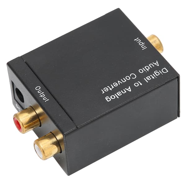 Digital koaksial optisk til analog lydkonverter adapter EU-plugg 100-240V
