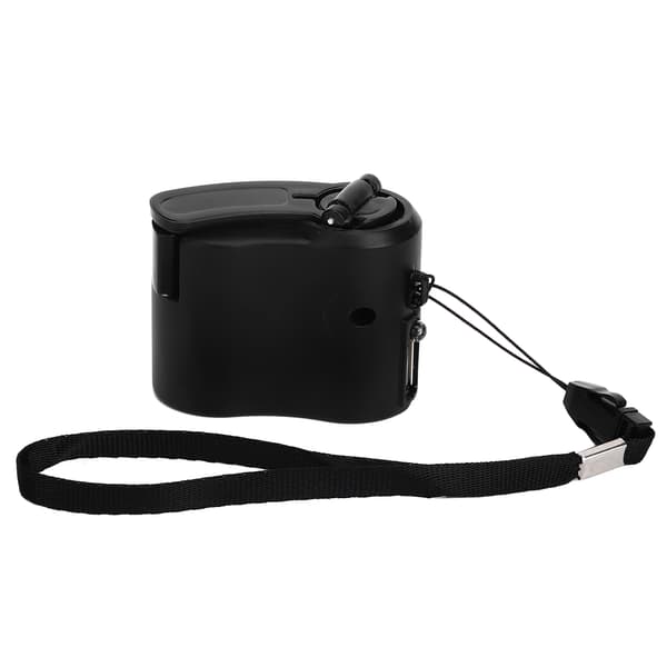 USB Håndsving Telefonoplader Bærbar Håndkraft USB Oplader til Udendørs Vandreture Camping Sort
