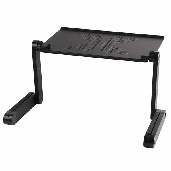 Bärbart laptopbord Notebook-stativ Bricka med mushållare Soffsäng Svart