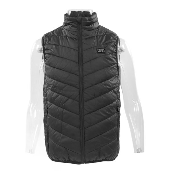Sähkölämmitysliivi 3 Lämpötilasäädettävä Kevyt lämmitetty takki toimiston ulkoiluun Musta 4XL