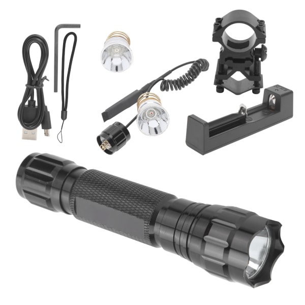 Utomhus IP65 Vattentät LED Jakt Ficklampa 3 Färg Uppladdningsbar Torch Light Kit