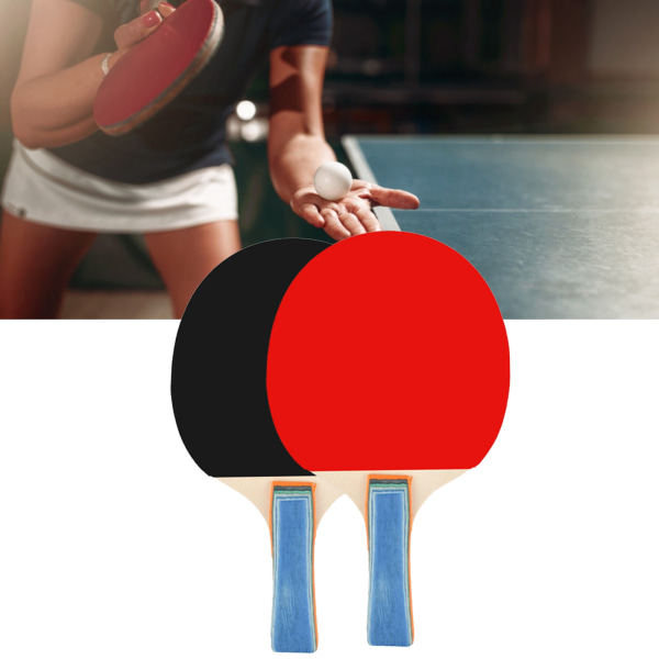 2 stk bordtennisracket med 3-pong-ball-bord-pong-ball padlesett for treningsstudio