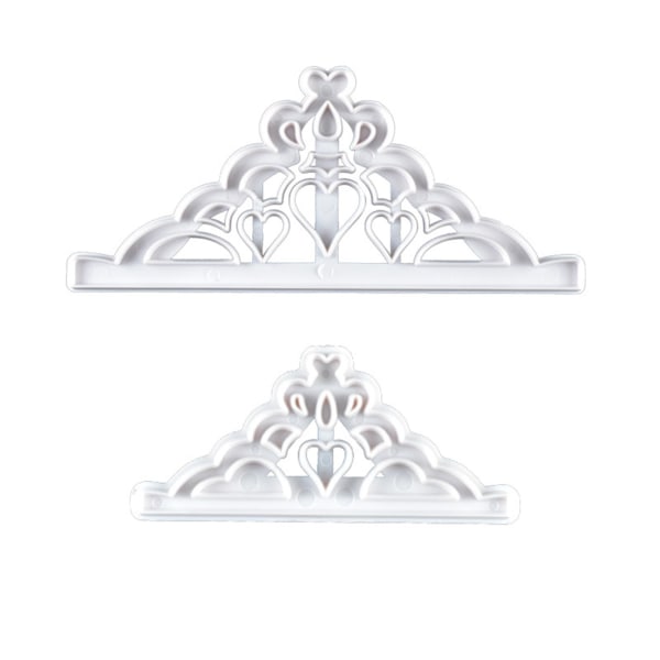 2 st kronformade skärare set prinsesskrona gjutform tiara skärare kakdekorationsform för DIY födelsedagsfest middag