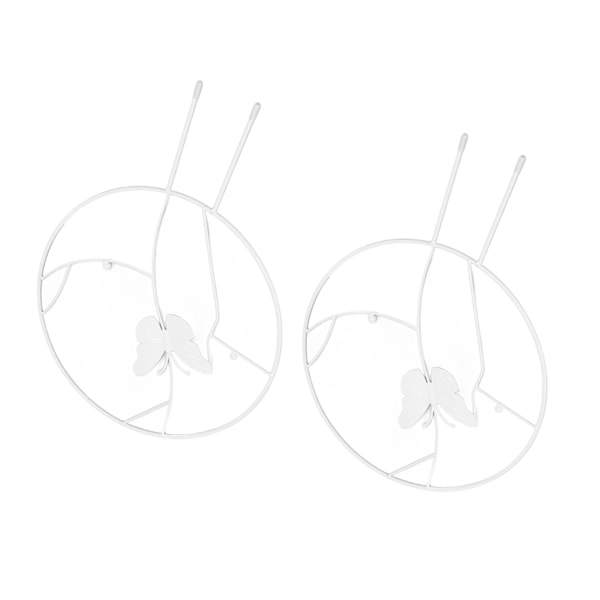 2 stk. Blomsterplante Støttestativ Jern Klatrestativ til Hjem Have Rund Ring Design Hvid